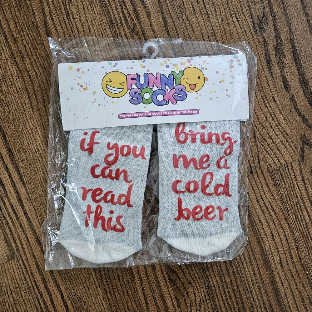 Gray and Red Men's Socks